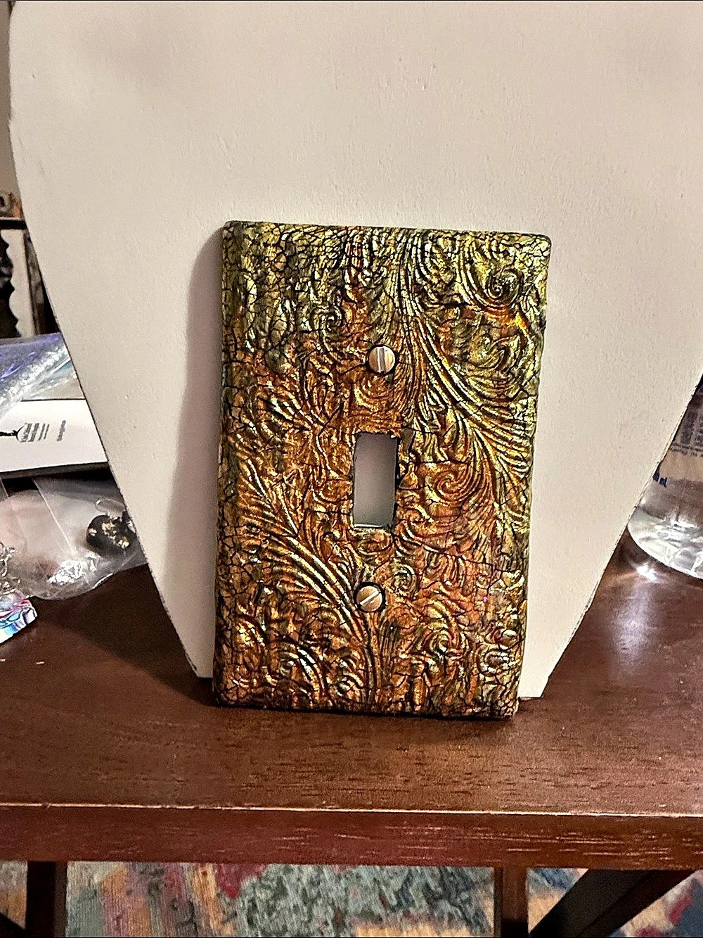 Gold & Brown Decorative Switch Plate